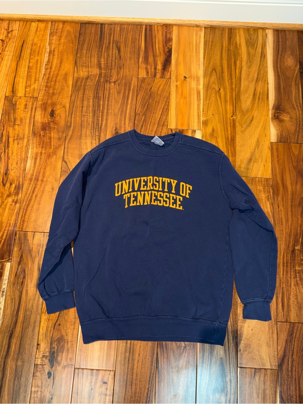 Comfort Colors Navy Crewneck Sweatshirt with Gold Lettering